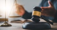 Law theme, mallet of the judge, law enforcement officers, eviden
