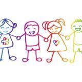 Little kids holding hands