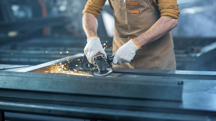 Metal industry worker at factory