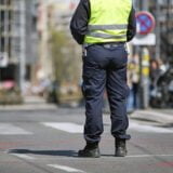 Police officer on the street in urban envirnoment.