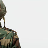 Rear view of soldier