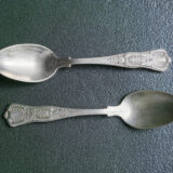 antique silver spoon with ornaments