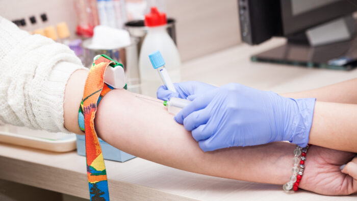taking a blood sample