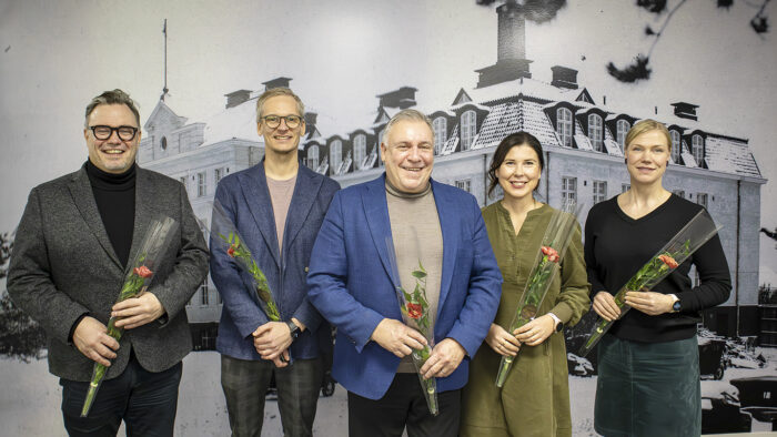 Savon Yrittäjien hallituksen jäseniä Harri Piipponen Aki Karkulahti Kalevi Hilli Minna Asikainen ja Anna Huttunen (kuvaaja Savon Yrittäjät)_käsitelty