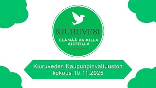 Tervetuloa seuraamaan suoraa lähetystä Kiuruveden Kaupunginvaltuuston kokouksesta tänään klo 18.00 alkaen (Nostokuva)