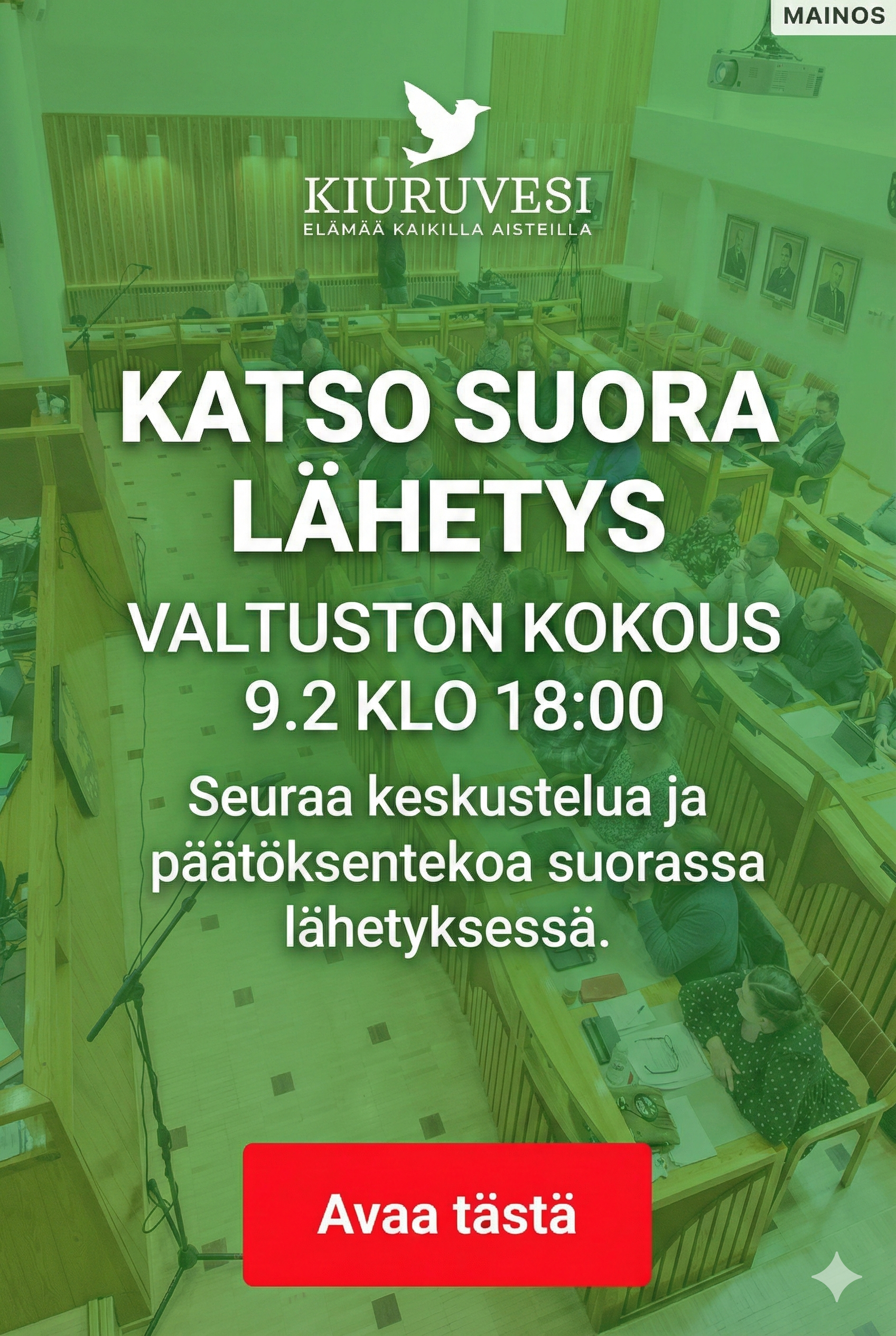 Kiuruveden kaupungin-valtuuston kokous 9.2.2026