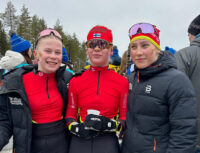 Kiuruveden Urheilijat maastohiihto Hopeasompa-finaalit 14-vuotiaiden tyttöjen viestijoukkue Miitta Huttunen Aino Myllylä ja Miia Nousiainen_nettiin