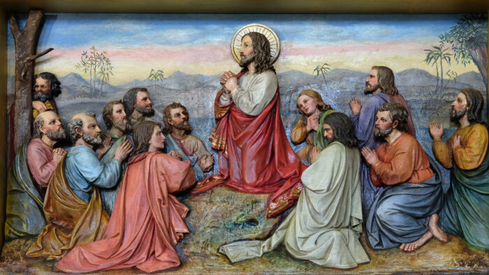 Jesus and Apostles in the Mount of Olives, fresco in the church of Saint Matthew in Stitar, Croatia