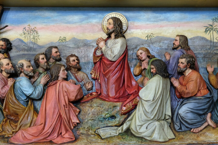 Jesus and Apostles in the Mount of Olives, fresco in the church of Saint Matthew in Stitar, Croatia